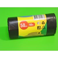 Пакет мусорный 60л чёрный ПНД 50 шт/рул 50 рул/пак